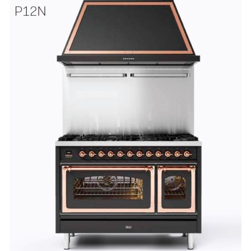 Ilve P12N Nostalgie P12SNE3 kitchen with double electric oven and 5-burner hob with 120 cm coupe de feu