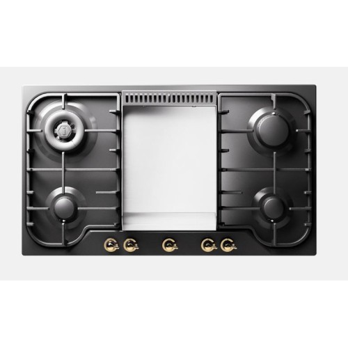 Ilve Gas hob HCB90FN Nostalgie HCB90FCN in stainless steel or enamelled 86 cm
