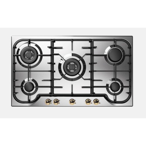 Plaque de cuisson à gaz en acier inoxydable Ilve Nostalgie HCB90CCN 86 cm
