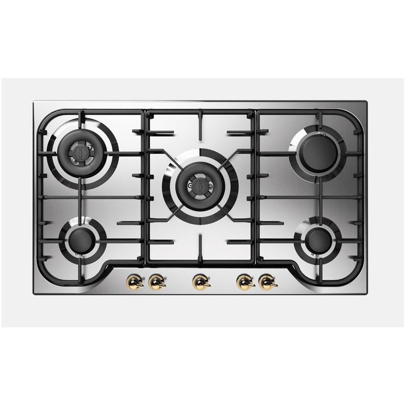  Ilve Gas hob Nostalgie HCB90CCN in 86 cm stainless steel