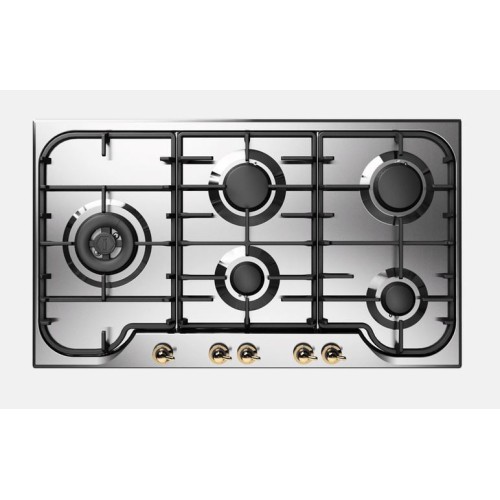 Plaque de cuisson à gaz en acier inoxydable Ilve Nostalgie HCB90SDN 86 cm