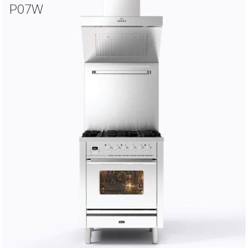 Ilve Cucina P07W Professional Plus P07WE3 con forno elettrico e piano cottura a 4 fuochi da 70 cm