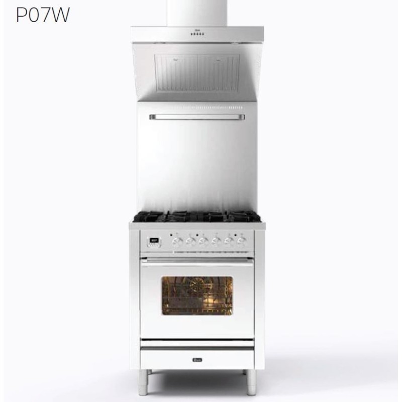  Ilve Cucina P07W Professional Plus P07WE3 con forno elettrico e piano cottura a 4 fuochi da 70 cm - VOUCHER 10% NEL CARRELLO FINO AL 13/05