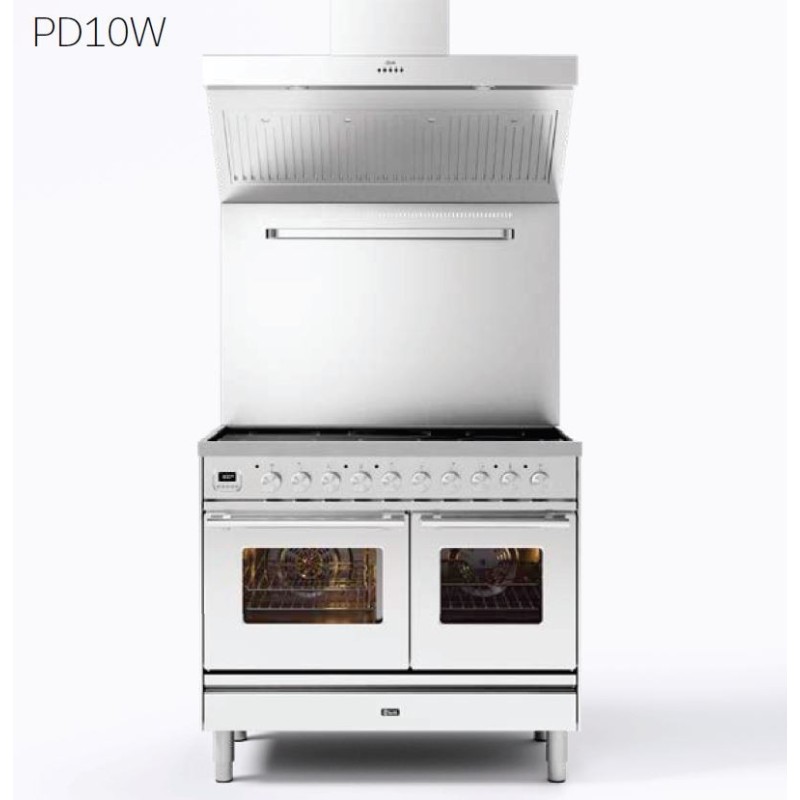  Ilve Kitchen PD10W Professional Plus PD10FWE3 with electric oven and 6-burner hob with 100 cm fry top