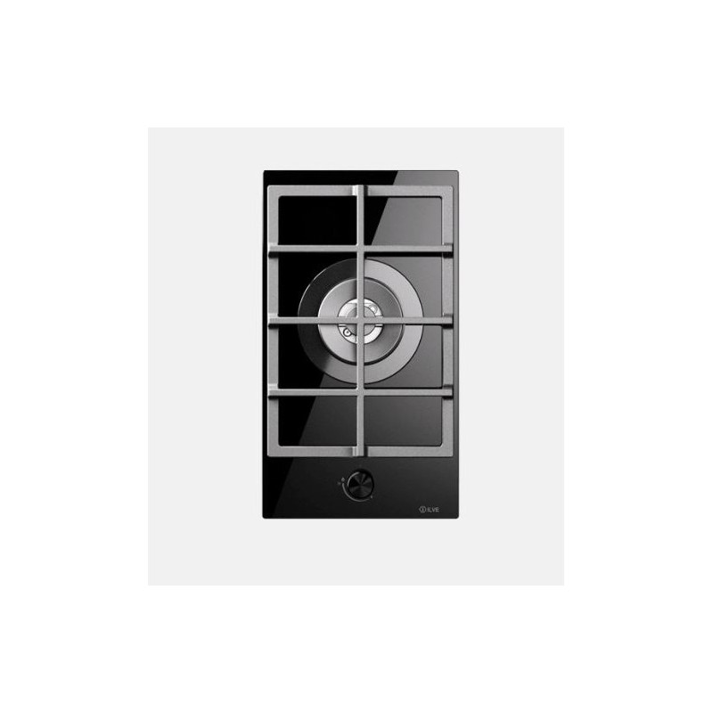  Table de cuisson à gaz Ilve Professional Plus HCG30CK en verre trempé noir de 30 cm
