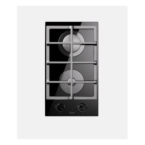 Plaque de cuisson à gaz Ilve Professional Plus HCG30K 30 cm en verre trempé noir