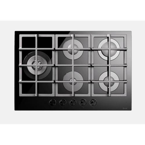 Ilve Piano cottura gas Professional Plus HCG75SCK in vetro temperato nero da 75 cm