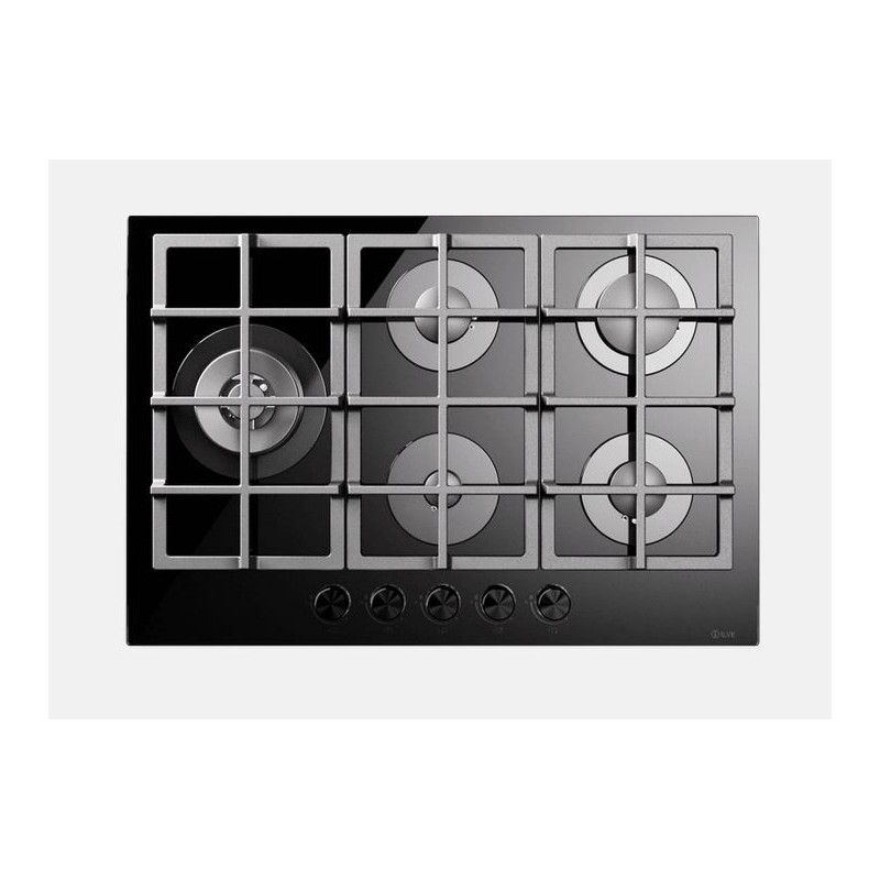  Ilve Professional Plus HCG75SCK gas hob in 75 cm black tempered glass
