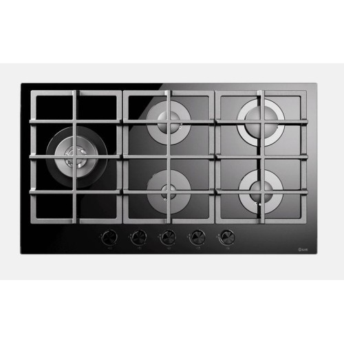 Plaque de cuisson à gaz Ilve Professional Plus HCG90SCK 86 cm en verre trempé noir