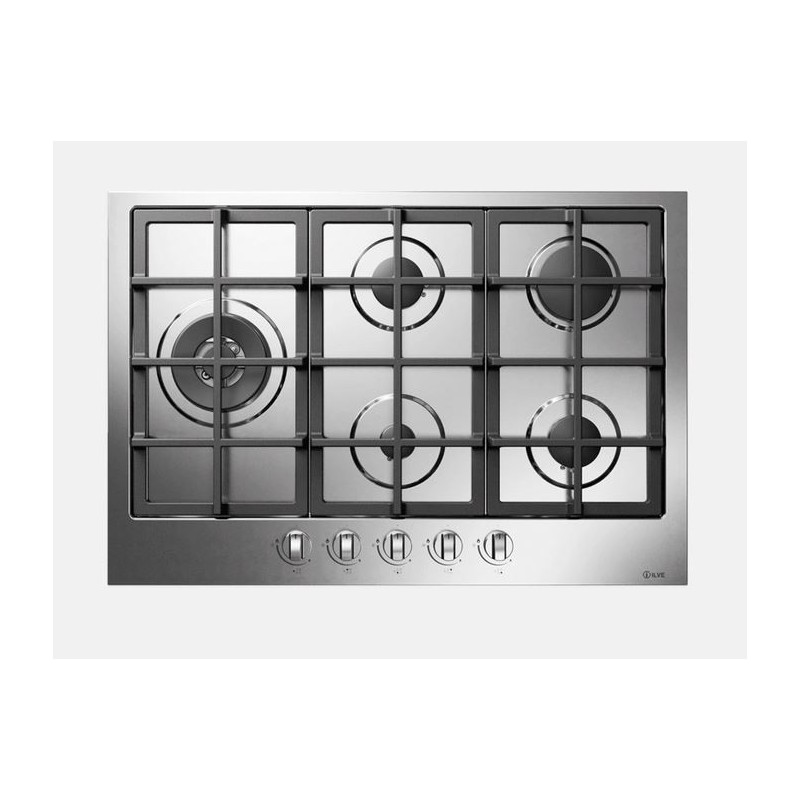  Table de cuisson à gaz Ilve Pro Line HCL75SCK en acier inoxydable ou émaillé 75 cm