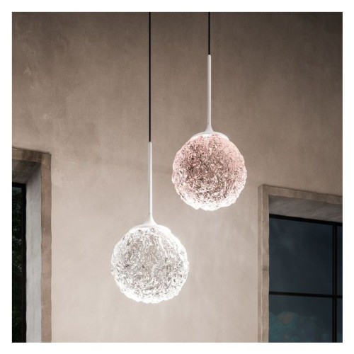 Minitallux LED suspension lamp Cristalglob S15 in different finishes by Icons Luce