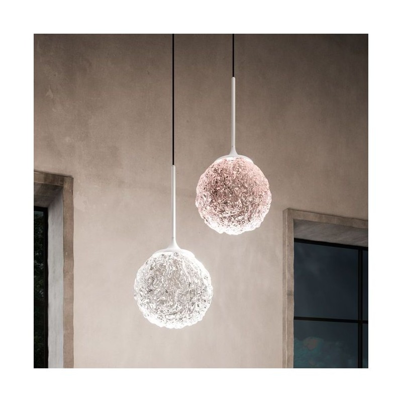  Minitallux LED suspension lamp Cristalglob S15 in different finishes by Icons Luce