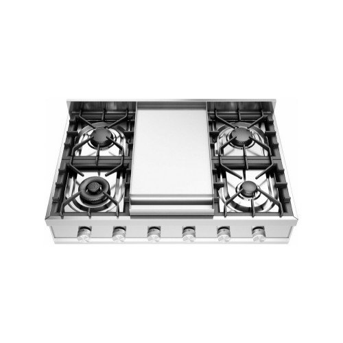 Ilve Piano cottura gas da appoggio Professional Plus HCP90FD in acciaio inox da 90 cm - Con fry top