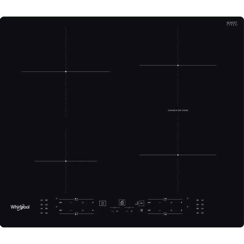  LIVRAISON RAPIDE - Plaque de cuisson à induction vitrocéramique noire Whirlpool WB B8360 NE 59 cm