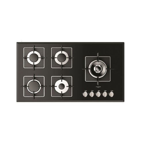 Table de cuisson à gaz Fulgor FCH 905 G DWK BK, finition verre noir 91 cm