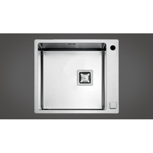 Fulgor Single flush and semi flush sink P1B 5651 QA F-SF stainless steel finish 56.5x51 cm