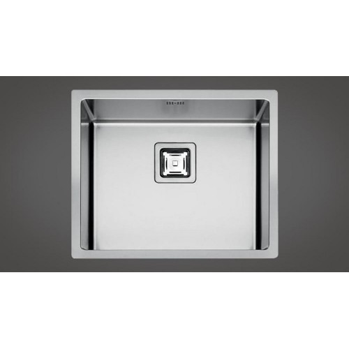 Fulgor Single flush and semi flush sink P1B 5545 Q F-SF stainless steel finish 55.5x45 cm