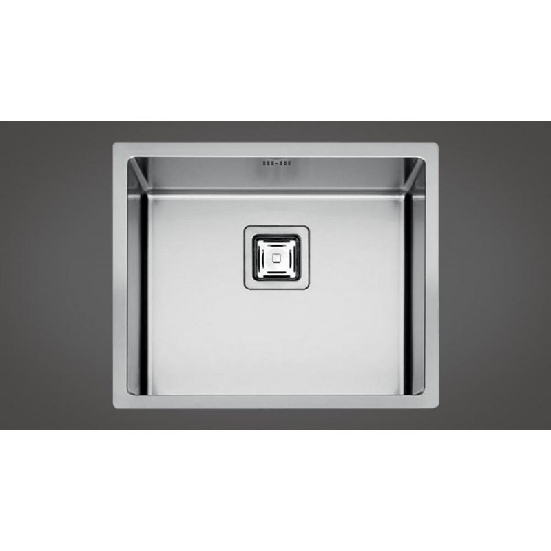  Fulgor Single flush and semi flush sink P1B 5545 Q F-SF stainless steel finish 55.5x45 cm