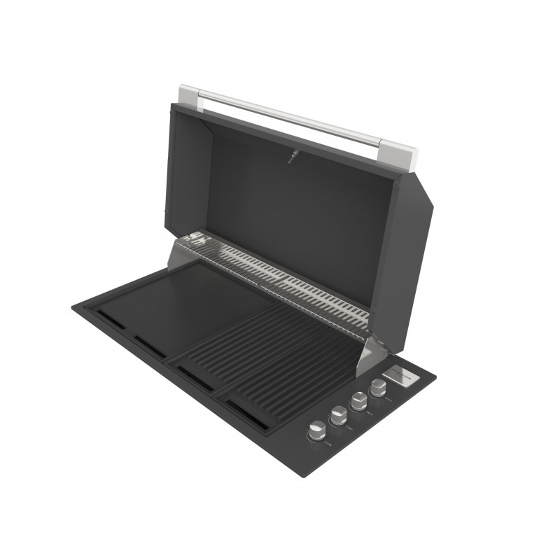  Barbecue à gaz Fulgor FOBQ 1000 G MBK finition acier noir mat, 105 cm