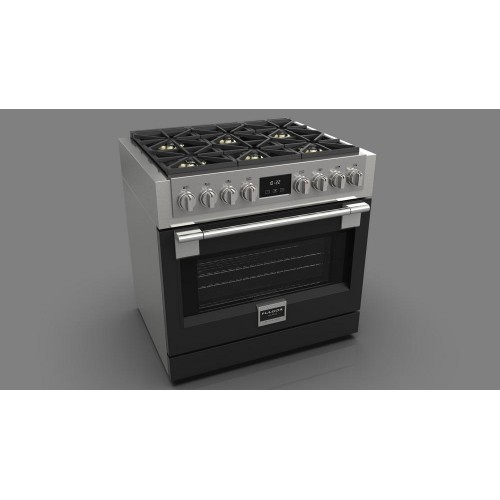 Cuisine professionnelle Fulgor Sofia FSRC 3606 GG ED 2F MBK avec four à gaz et plaque de cuisson à gaz finition noir mat de
