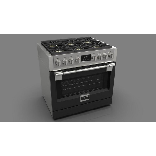 Fulgor professional kitchen Sofia FSRC 3606 GG ED 2F MBK with gas oven and 91 cm matt black finish gas hob