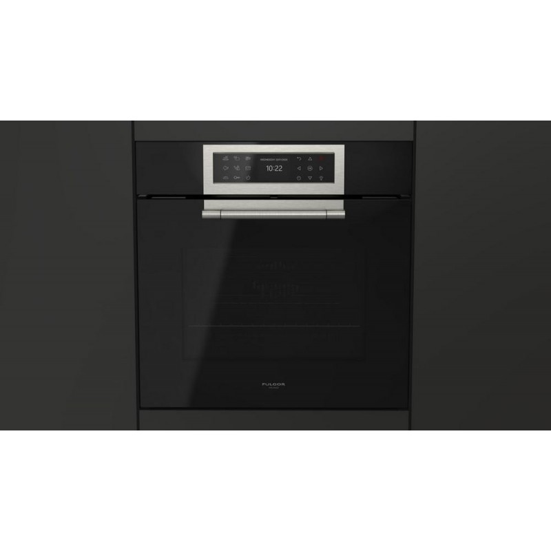  Four multifonction Fulgor FCLO 6215 TEM BK, finition verre noir 59 cm