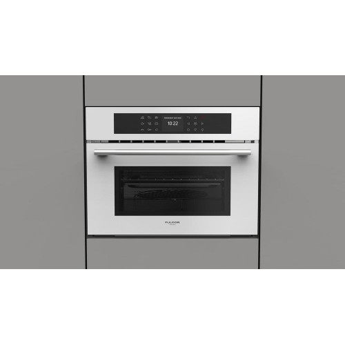 Fulgor Four micro-ondes combiné FCMO 4510 TEM WH 60 cm finition verre blanc
