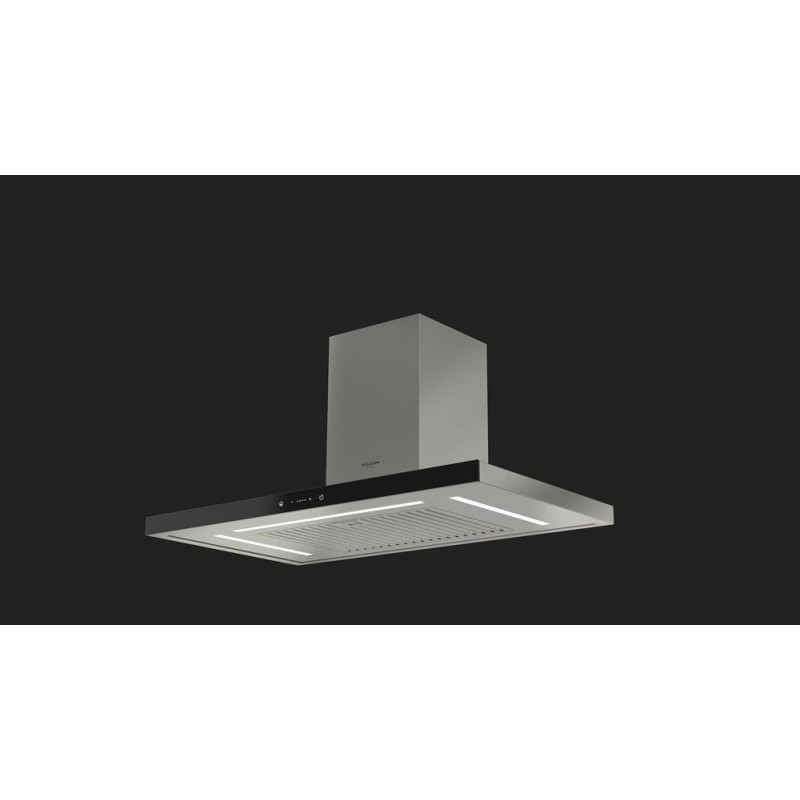  Fulgor wall hood FTHD 900 TC BKX 90 cm stainless steel finish and black glass