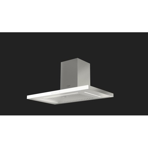 Fulgor FTHD 900 TC WHX wall-mounted hood, 90 cm stainless steel finish and white glass