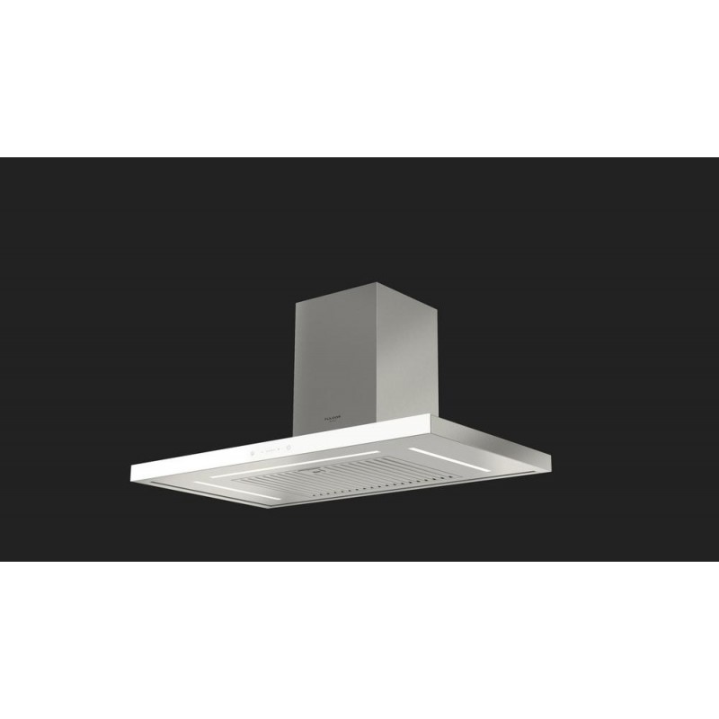  Fulgor FTHD 900 TC WHX wall-mounted hood, 90 cm stainless steel finish and white glass