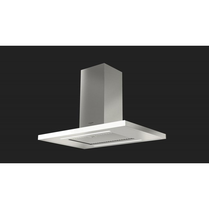  Campana isla Fulgor FTIHD 960 TC WHX con acabado en acero inoxidable y cristal blanco de 90 cm