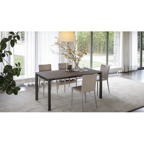 Altacom Extendable table Compasso Super art. AT062S120 with metal structure and top of your choice - With 3 side extensions