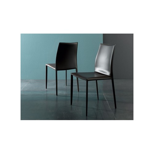 Altacom Chair Erika art. AS003 with metal structure and leather shell