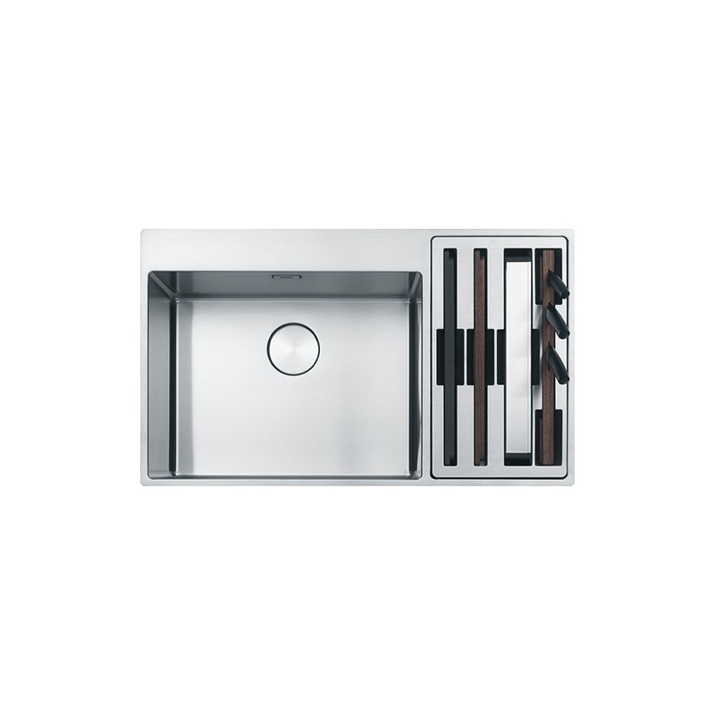  Franke: Fregadero de un solo seno Box Center BWX 220-54-27 127.0538.259, acero satinado, 86 x 51 cm