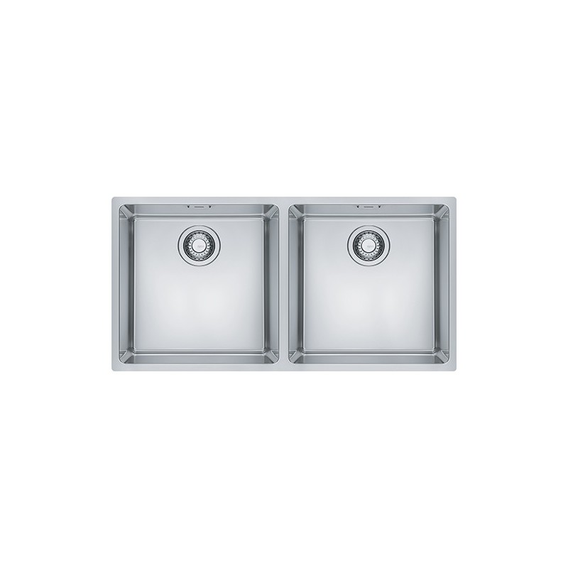  Franke: Fregadero doble Maris MRX 220 40-40 empotrable semiempotrado/de encimera, 127.0525.283, acero satinado, 86,1 x 43,6 cm