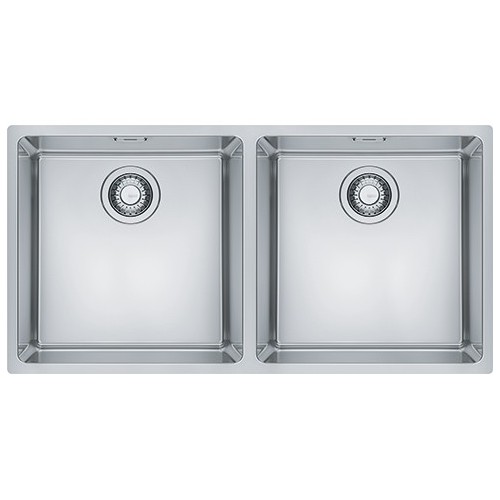 Franke: Évier double bac à encastrer Maris MRX 120 40-40 122.0525.277, finition inox satiné, 82,5 x 40 cm