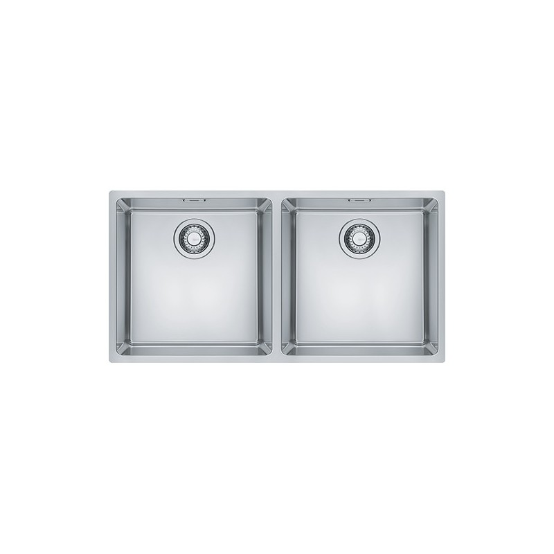 Franke: Maris Undermount MRX 120 40-40 122.0525.277 double bowl sink, satin stainless steel finish, 82.5x40 cm