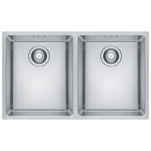 Franke Sink two basins Maris Sottotop MRX 120 34-34 122.0525.275 satin stainless steel finish 70.5x40 cm