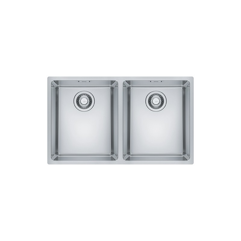  Franke: Maris Sottotop MRX 120 34-34 122.0525.275 double bowl sink, satin stainless steel finish, 70.5x40 cm