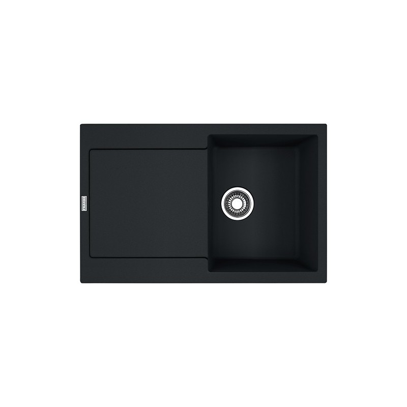  Fregadero de un seno con escurridor Franke: Maris MRG 611 114.0630.781 Fragranite Negro Mate 78x50 cm
