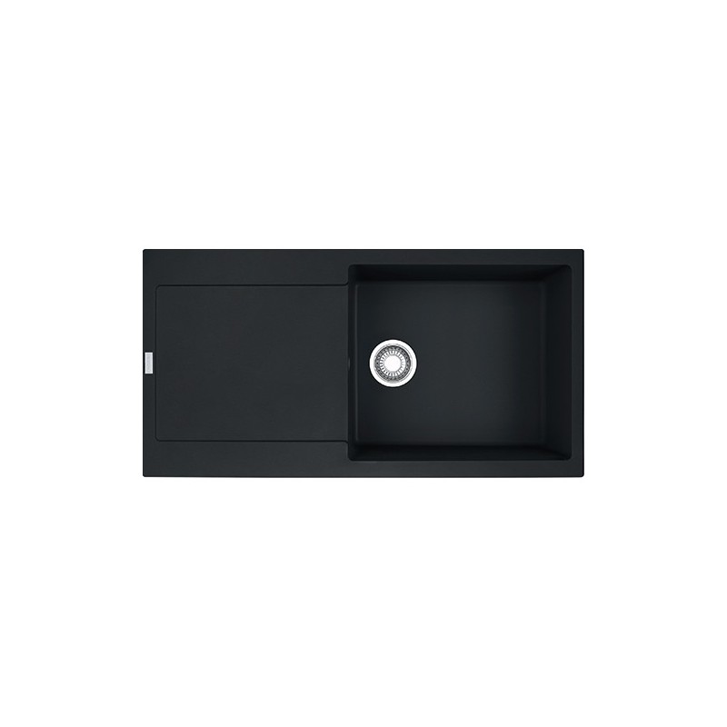  Franke: Évier à une cuve Maris MRG 611-L 114.0630.730 avec égouttoir, 97 x 50 cm, finition Fragranite noir mat