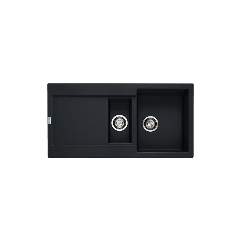  Franke: Évier à une cuve avec égouttoir Maris MRG 651 114.0630.885 finition fragranite noir mat 97x50 cm