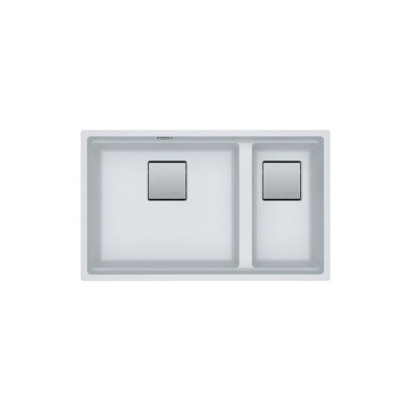  Franke: Évier double à encastrer Kubus 2 KNG 120 125.0529.874 finition fragranite blanche, 72 x 42 cm