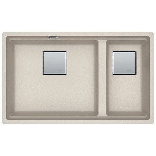 Franke: Évier double bac Kubus 2 à encastrer sous plan KNG 120 125.0529.858, finition Sahara Fragranite, 72 x 42 cm