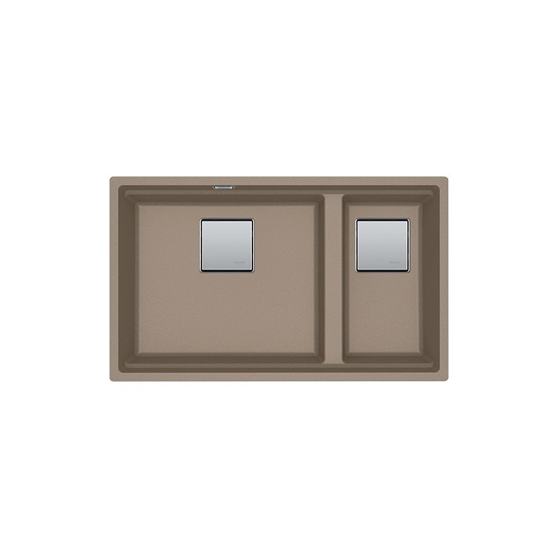  Franke: Kubus 2 Undermount KNG 120 125.0529.872 double bowl sink with oyster fragranite finish, 72x42 cm