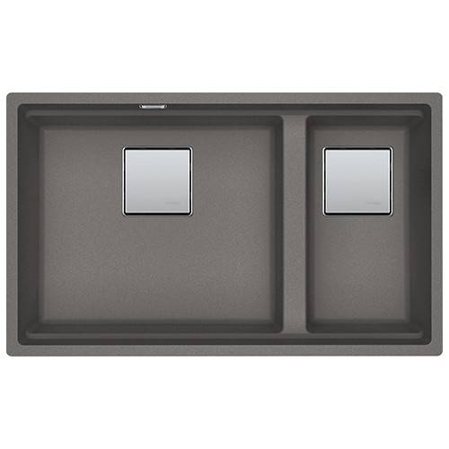 Franke Sink two bowls Kubus 2 Tubs Sottotop KNG 120 125.0529.875 Fragrance stone gray finish 72x42 cm