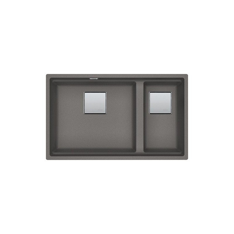  Franke: Kubus 2 Undermount KNG 120 125.0529.875 double bowl sink with stone grey fragranite finish, 72x42 cm
