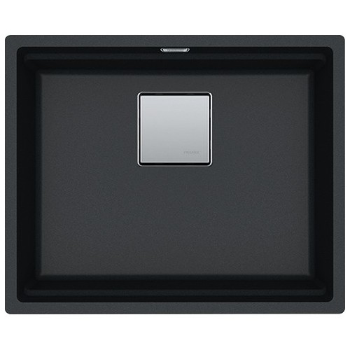 Franke: Évier simple Kubus 2 à encastrer sous plan KNG 110-52 125.0529.601 finition fragranite noire 52x42 cm