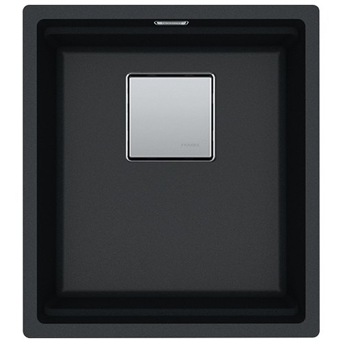 Franke: Évier simple Kubus 2 à encastrer sous plan KNG 110-37 125.0529.308 finition fragranite noire 37 x 42 cm