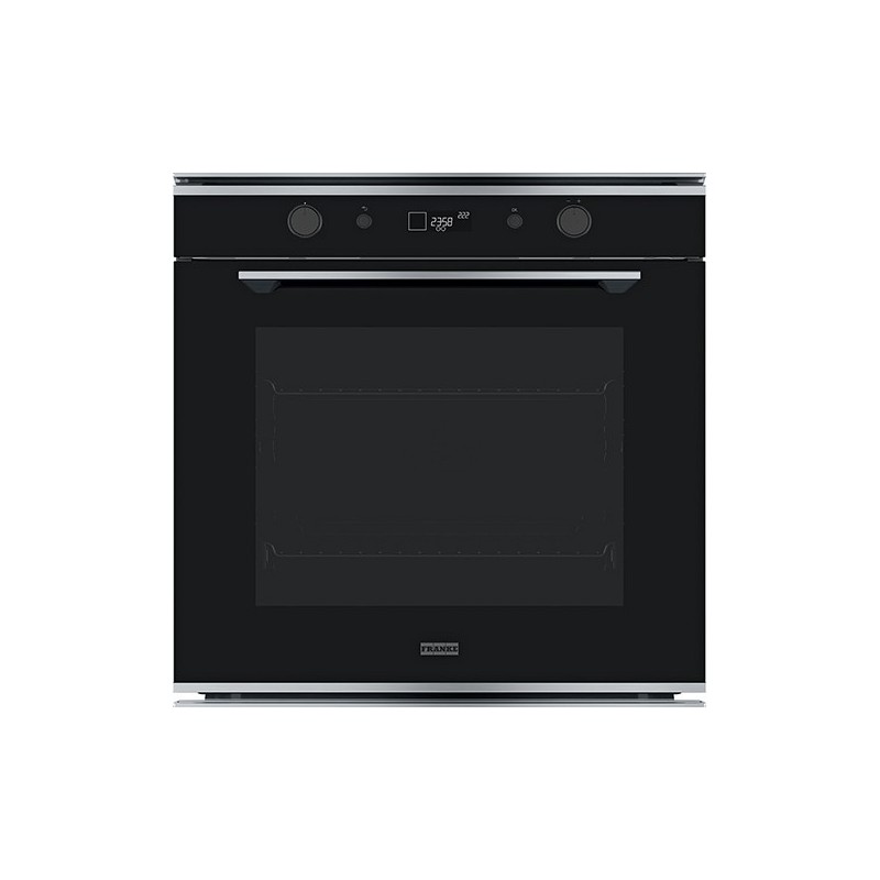  Franke: Horno pirolítico multifunción Mythos FMY 98 P XS 116.0606.101, acabado en acero satinado - cristal negro de 60 cm